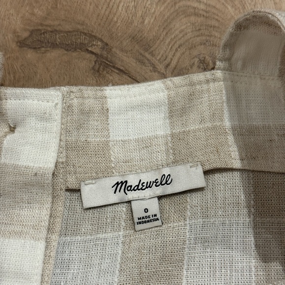 Madewell Linen-Blend Sunside Button-Back Top: Undyed Edition Size 0 - Picture 6 of 7
